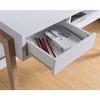 Vynxaria Office Desk, Computer Desk with Hidden Storage Shelve, Drawer and USB/Power Outlet in White and Weathered White - 3 of 4