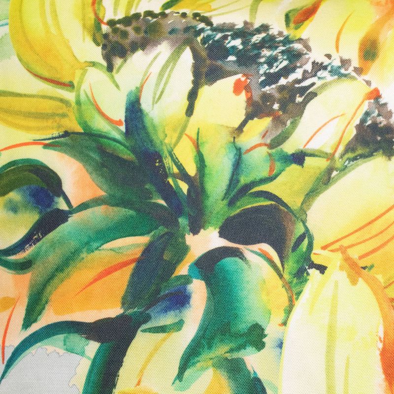 Watercolor Sunflower Indoor/Outdoor Throw Pillow Navy - Edie@Home, 6 of 10