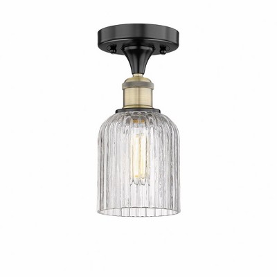 Bridal Veil - 1 Light Semi-Flush Mount In Art Deco Style-9.13 Inches Tall and 5 Inches Wide