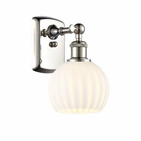 Innovations Lighting White Venetian 1 - Light Sconce in  Polished Nickel - image 1 of 1