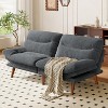 Futon Sofa Bed, Vintage Couch with 5-position Adjustable Backrest & Armrests, Futon Corduroy Couch for Efficient Home, Living Room or Office, Grey - 4 of 4