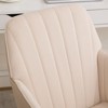 PAGED Adjustable Height Office Chair, Modern Swivel Velvet Vanity Chair with Wheels and Golden Base, Ergonomic Computer Chair for Office - 4 of 4