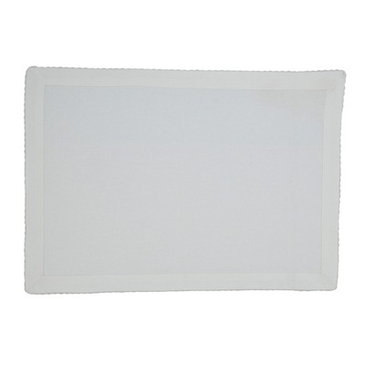 Silver Cotton Whip Stitched Rectangle Placemat Set