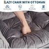 1/2 Set Lazy Chair with Ottoman, Modern Lounge Accent Chair, Leisure Sofa Armchair with Footrest, Reading Armchair with Side Pocket - 4 of 4