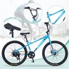DSVIMOY Bicycles, Kids Bike with Double Disc Brakes, Children's Bicycle for Boys Girls Age 12+ Years, Blue, 68.8"*26.77"*47.6" - 3 of 4