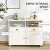 NicBex 39.3"/41.75" 2-Doors Sideboard,Kitchen Storage Cabinets with Large Tabletop for Kitchen and Dining Room,White/Gray - 4 of 4