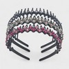 Hair Essentials Women's 3-Pack Comb Headbands - Non-Slip Decorative Hairband Set with Rhinestones - 3 of 4