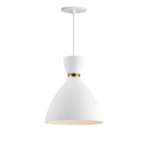 Maxim Lighting Carillon 1 - Light Pendant in  White/Satin Brass - 1 of 1
