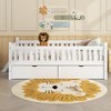 SeaCamel White Twin Wood Platform Bed with Guardrail - 2 Storage Drawers, Kids/Bedroom Use - 2 of 4