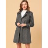 Allegra K Women's Notched Lapel Double Breasted Faux Suede Trench Coat with Belt - 3 of 4