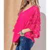 Women's Feather Detailed 3/4 Sleeve Slub Top - And The Why - 2 of 3