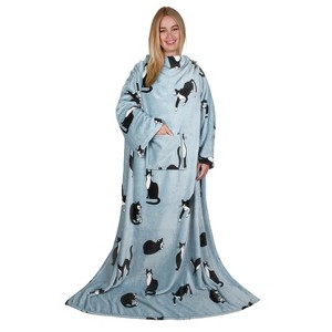 Catalonia Women Men Funny Printed Wearable Blanket Long Robe, Soft Fleece Mink Micro Plush Wrap Snuggie Blanket for Adult, Cozy Gift for Woman Man - 1 of 4