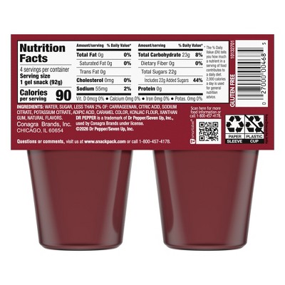 Snack Pack Dr Pepper Fruit Gelatin - 13oz