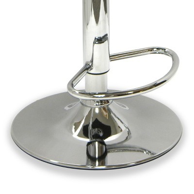 Sleek Modern Glam Adjustable Black Leather Swivel Counter Stools - Set of 2