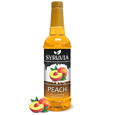 Syruvia Peach Syrup - 25.4 fl oz. Premium Flavoring Syrup For Coffee