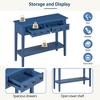 Rustic Console Table with Open Shelf and 2 Drawers, Wood Sofa Table Accent Entryway Table with Rubber Wood Legs - 4 of 4