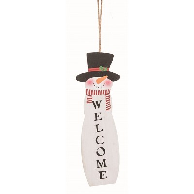 Transpac Wood White Christmas Welcome Decor