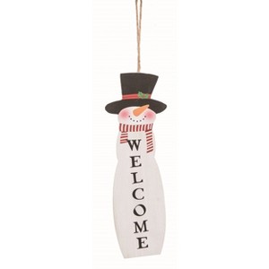 Transpac Wood White Christmas Welcome Decor - 1 of 2