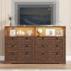 55 Inch Wooden 6 Drawer Dresser for Bedroom with Led Light, and Large Capacity Storage, Wide Storage Dressers Organizer for Closet and Living Room - 4 of 4