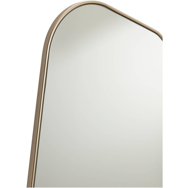 Possini Euro Design Reuleaux Rectangular Vanity Wall Mirror Modern Curved Corner Champagne Gold Frame 26" Wide for Bathroom Bedroom Living Room Office, 3 of 7