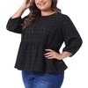 Agnes Orinda Women's Plus Size Winter Fashion 3/4 Puff Sleeve Babydoll Blouses - 2 of 4