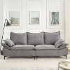 88.5" Dutch Velvet 3-Seater Sailboat Sofa with 2 Pillows, Compact Design for Small Spaces (Modern Style) - 2 of 4