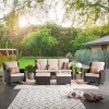 HOMLUX 6 Pcs Outdoor Patio Furniture Set High Back Sofa and Swivel Chairs Set - 2 of 4