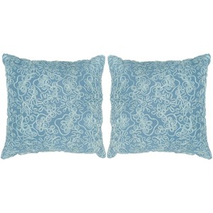 Tape Swirl Pillow (Set of 2) - Wedgwood Blue - 20" X 20" - Safavieh - 1 of 2