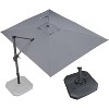 PURPLE LEAF Cantilever Umbrella Rectangle Outdoor Patio Umbrella Large Offset Hanging Umbrella with 360-degree Rotation Adjustable With Base - 2 of 4