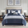 Okak Queen/King 8-Piece Classic Pattern Embroidered Bed Comforter Set with Decorative Pillow,Comfortable Quilt Bedding Sets,Machine Washable - 3 of 4