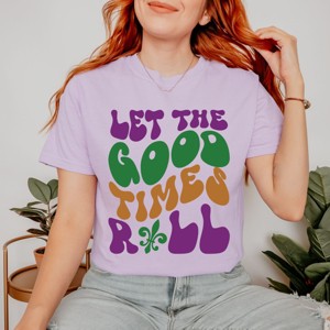 Simply Sage Market Let The Good Times Roll Mardi Gras Garment Dyed Tee - 1 of 4
