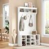 Okak 70.9IN Tall Storage Cabinet with Bench and Shelves, Freestanding Entryway Cabinet with 7 Coat Racks, Entryway Shoe Storage - 2 of 4