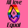 Adult Design By Humans Love is Equal Holding Hands Pride Flag By dnlribeiro88 Racerback Tank Top - 2 of 2