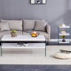 NicBex Modern Double-Layered Coffee Table with Tempered Glass Base,Rectangular Tea Table,Center Table for Living Room - 3 of 4