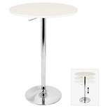 27.5" Elia Contemporary Adjustable Bar Height Pub Table White Wood Top with Chrome Frame - LumiSource