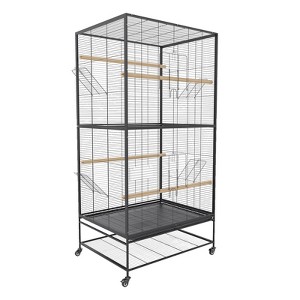 Large Bird Cage with Rolling Stand for Parrots Conures Lovebird Cockatiel Parakeets - 1 of 4