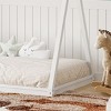 TopComfy Beds Bed frame Montessori Style Wood Twin Size Tent Beds for Kids House Shape Frame Low Floor Design for Bedroom, White, 79"*11"*6" - 4 of 4