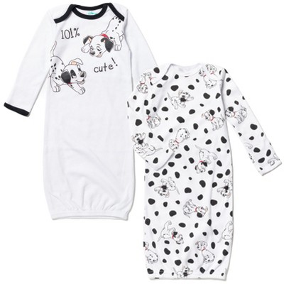 Disney 101 Dalmations Patch Baby 2 Pack Long Sleeve Swaddle Sleeper Gowns Newborn 