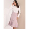 Hobemty Women's Office Midi Length High Waist Fishtail Skirt - 2 of 4