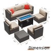 Celebalcony 8 Piece Sectional Seating Group With Red Pillow - 4 of 4