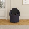 Storage Ottoman Multifunctional Stool Round Storage Ottoman with 360-degree Wheels Lazyback Sofa Stool for Living Room Bedroom Reading (Gray) - 3 of 4
