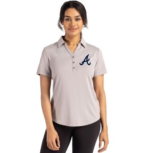 Atlanta Braves Cutter & Buck Forge Eco Stretch Recycled Womens Short Sleeve Polo - 1 of 1