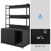 52in Tall Cat Litter Box Furniture, Litter Box Enclosure, 3 Layers Storage Shelf for Most of Litter-Box, Indoor Cat House Kitty Washroom - 4 of 4