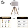 18" Industrial Wood Tripod Table Lamp with Linen Drum Shade and Metal Accents for Bedroom, Living Room, Study, or Hotel - 2 of 4