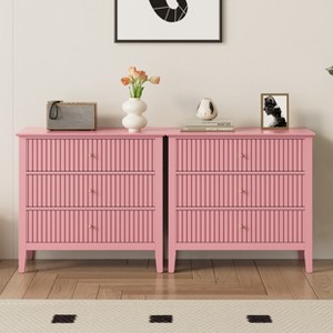 Heynemo 3 Drawer Dresser, Painted 30 Inch Tall Wood Nightstand with Storage, Wide Modern Chest of Drawers with Ball Bearing Slide - 1 of 4