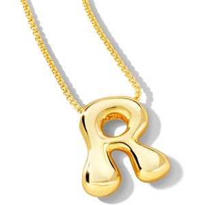 Bubble Initial Necklace Gold Plated Balloon Charm Birthday Gift - 1 of 4