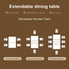 Extendable Dining Table for 6-10 Person, 55'' to 80'' Wood Kitchen Table - 3 of 4
