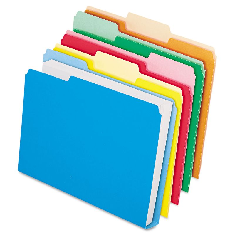 Pendaflex DoubleStuff File Folders 1/3 Cut Letter Assorted 50/Pack 54460, 1 of 9