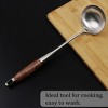 Unique Bargains Kitchen Cooking Utensil Wooden Handle Soup Ladle 14.2 Inch Silver Tone 1 Pc - 3 of 4