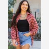 Amaryllis Women’s Button Front Collared Long Sleeve Plaid Shirt with Chest Pocket Relaxed Fit Soft - 4 of 4